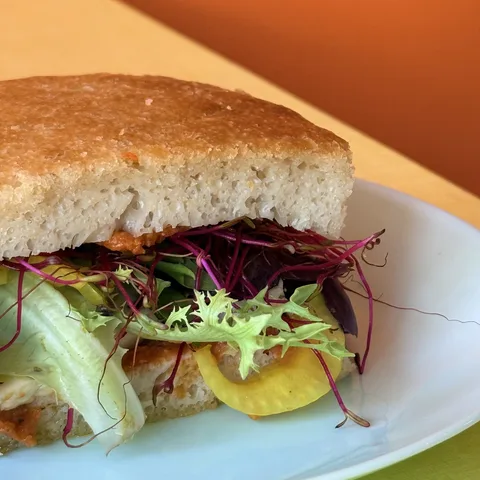 Focaccia sandwich of the day (vegetarian option)